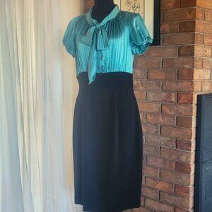 Suzi Chin for Maggie Boutique Silk Blouse Top Fitted Pencil Dress - Size 10